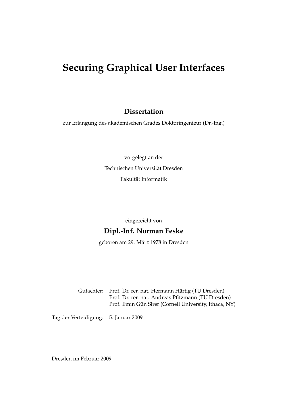 Securing Graphical User Interfaces