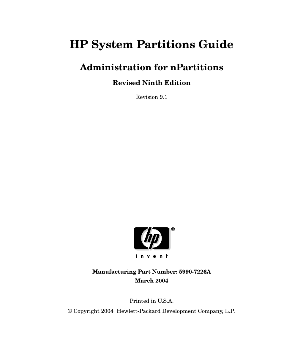 HP System Partitions Guide