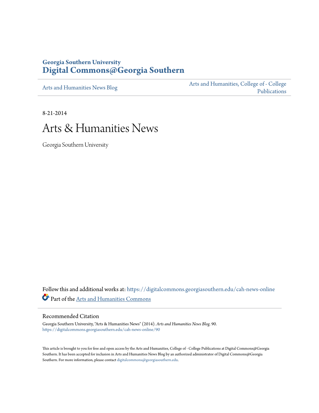 Arts & Humanities News