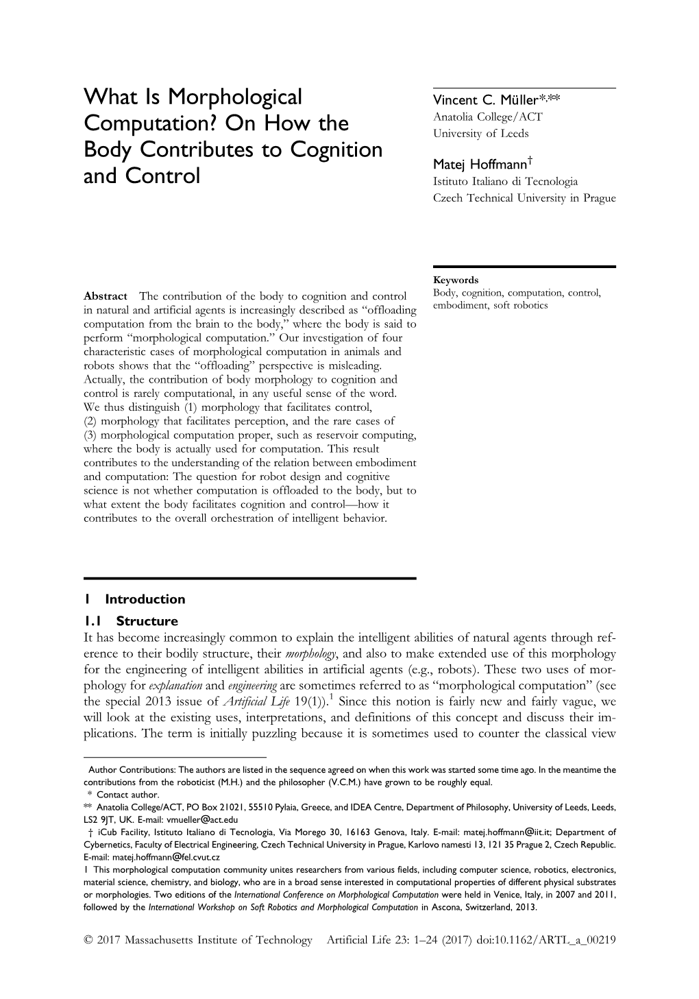 What Is Morphological Computation?