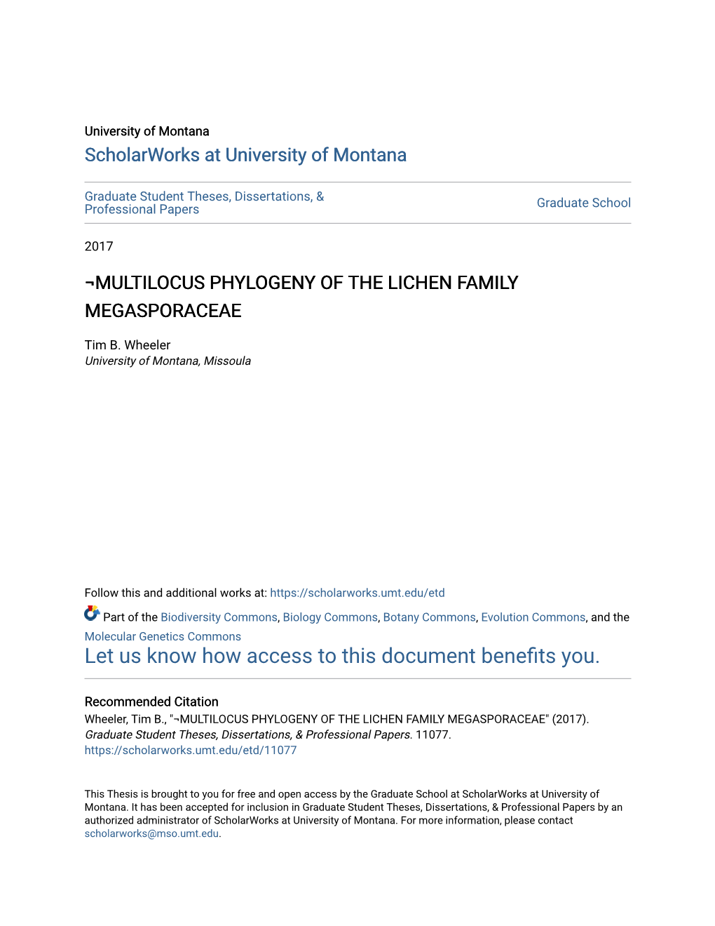 Multilocus Phylogeny of the Lichen Family Megasporaceae