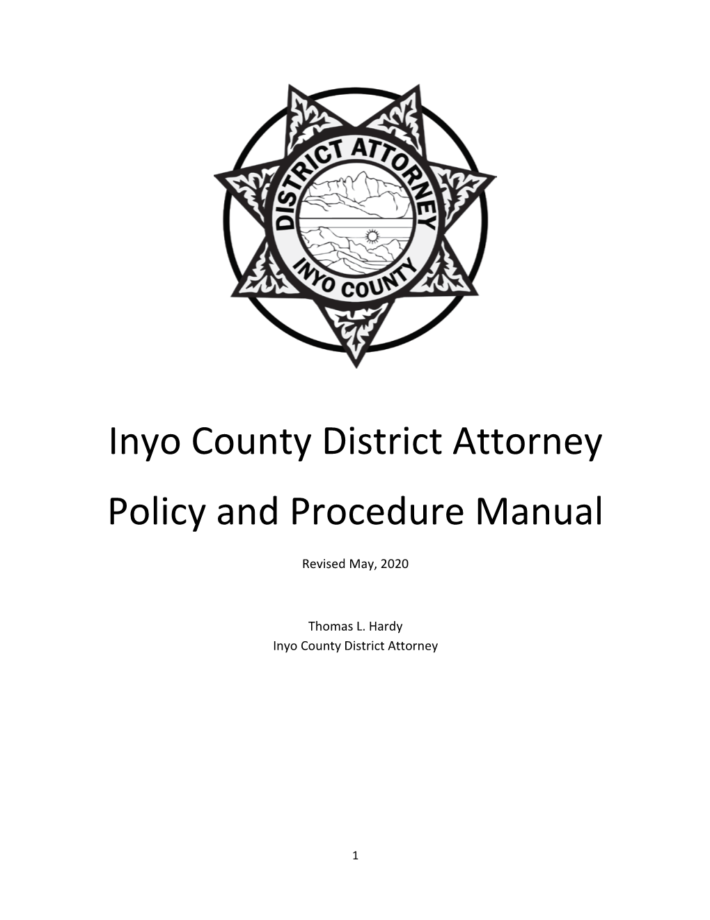 Inyo County District Attorney Policy and Procedure Manual