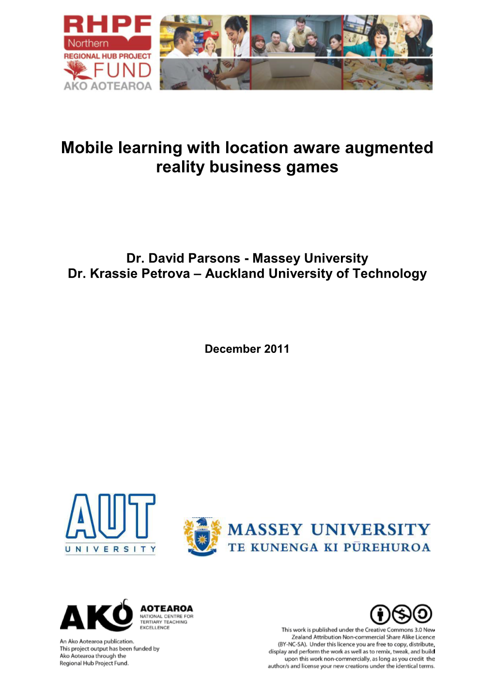 RESEARCH REPORT: Mobile Learning with Location Aware