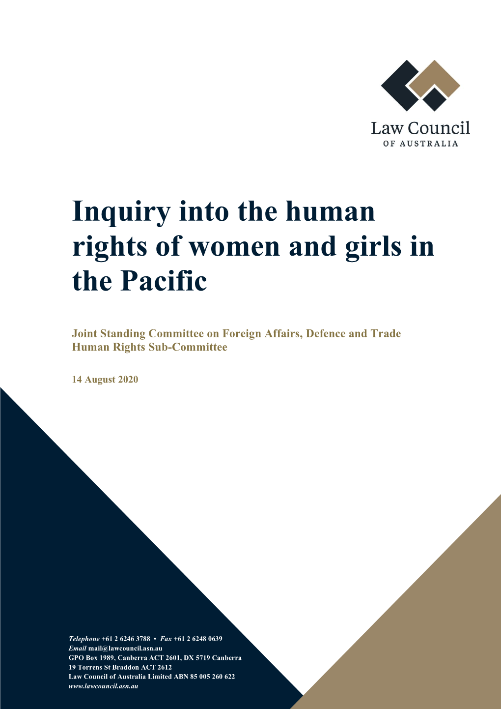 Inquiry Into the Human Rights of Women and Girls in the Pacific