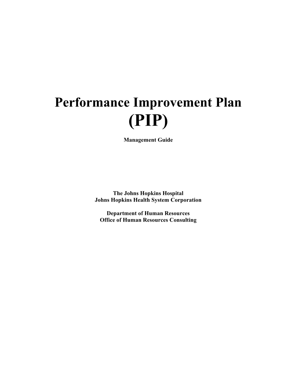 Work Improvement Plan