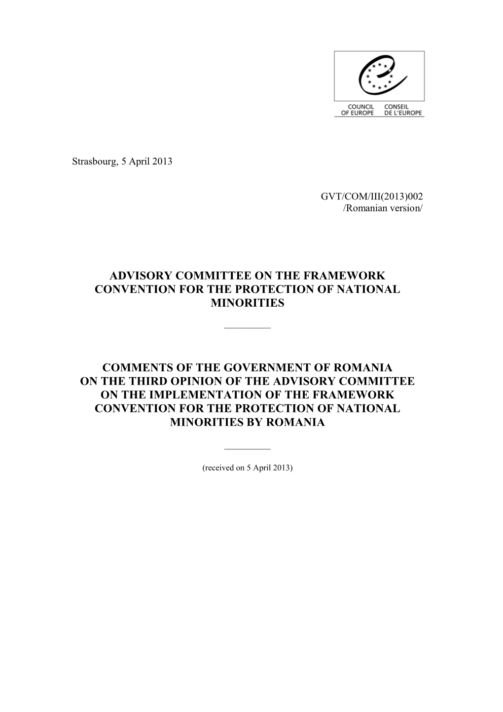 Advisory Committee on the Framework Convention for the Protection of National Minorities