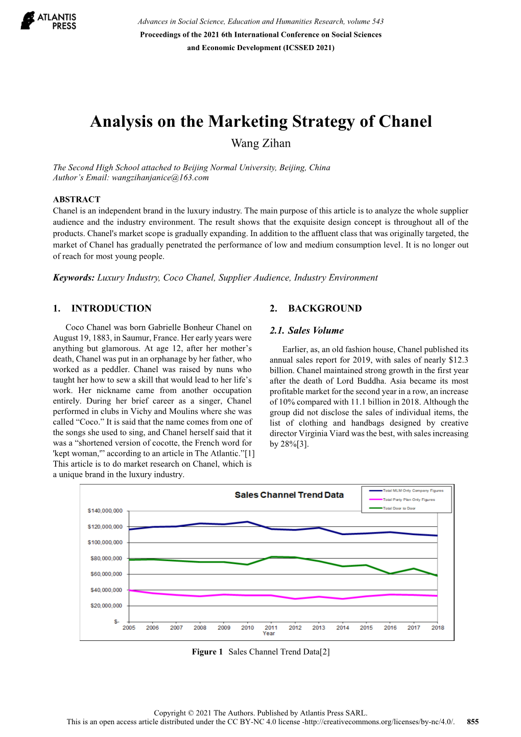 Analysis on the Marketing Strategy of Chanel Wang Zihan