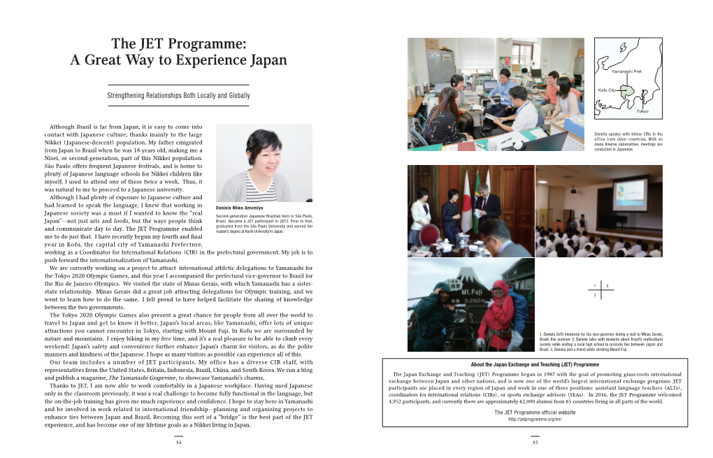 The JET Programme: a Great Way to Experience Japan Yamanashi Pref