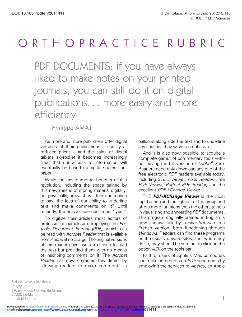 Orthopractice Rubric