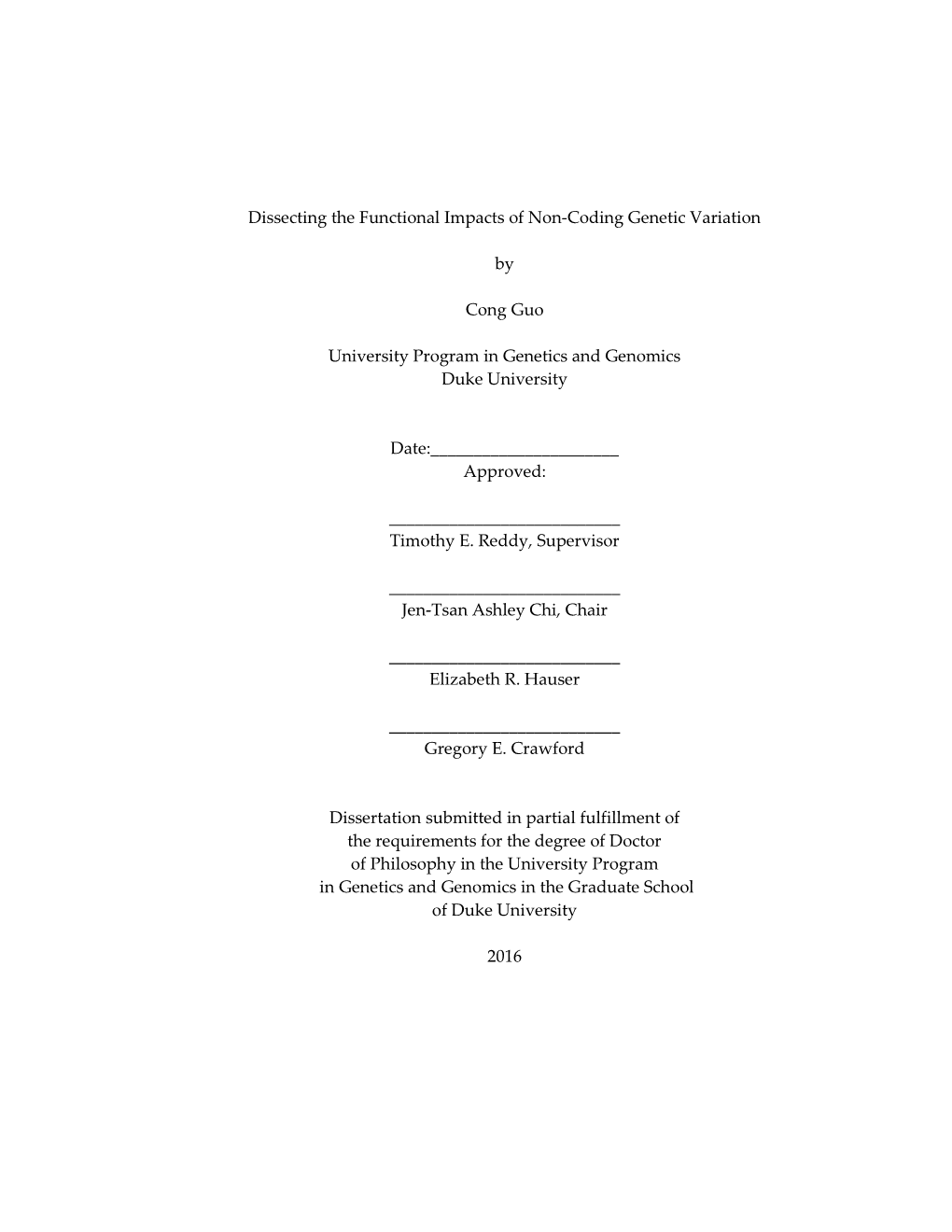 Duke University Dissertation Template