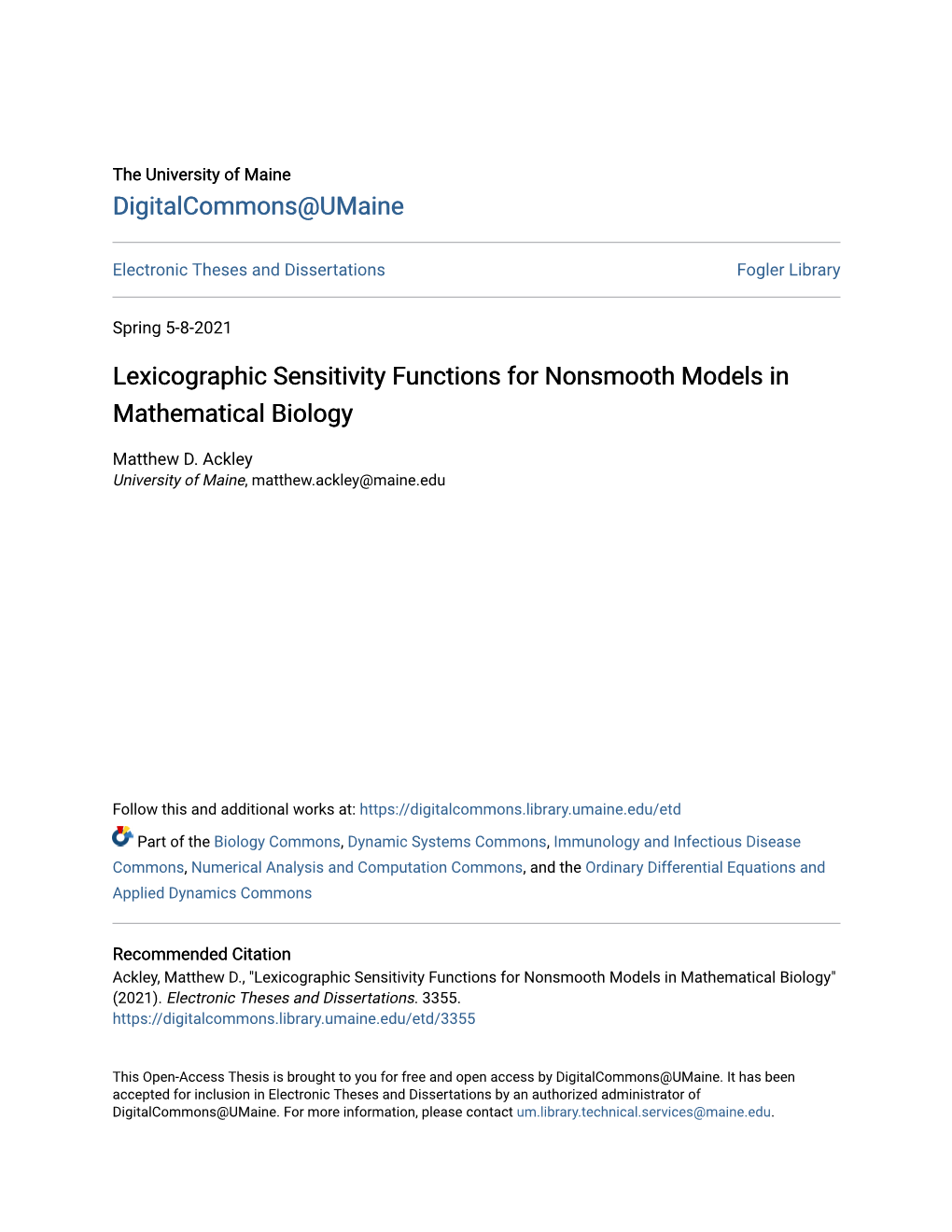 Lexicographic Sensitivity Functions for Nonsmooth Models in Mathematical Biology