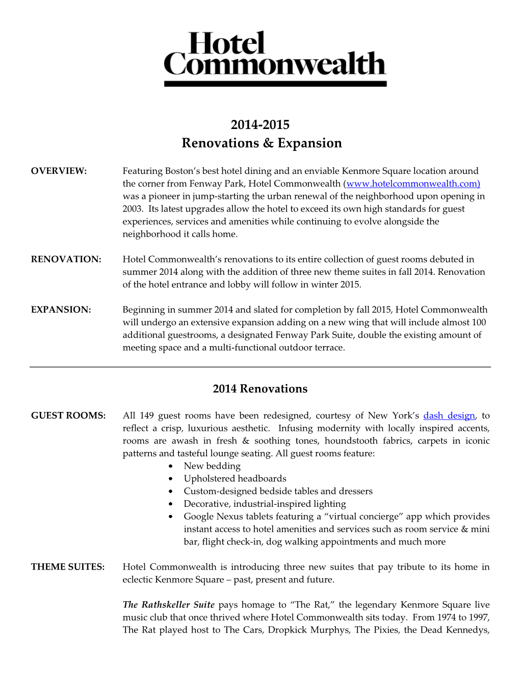 2014-2015 Renovations & Expansion