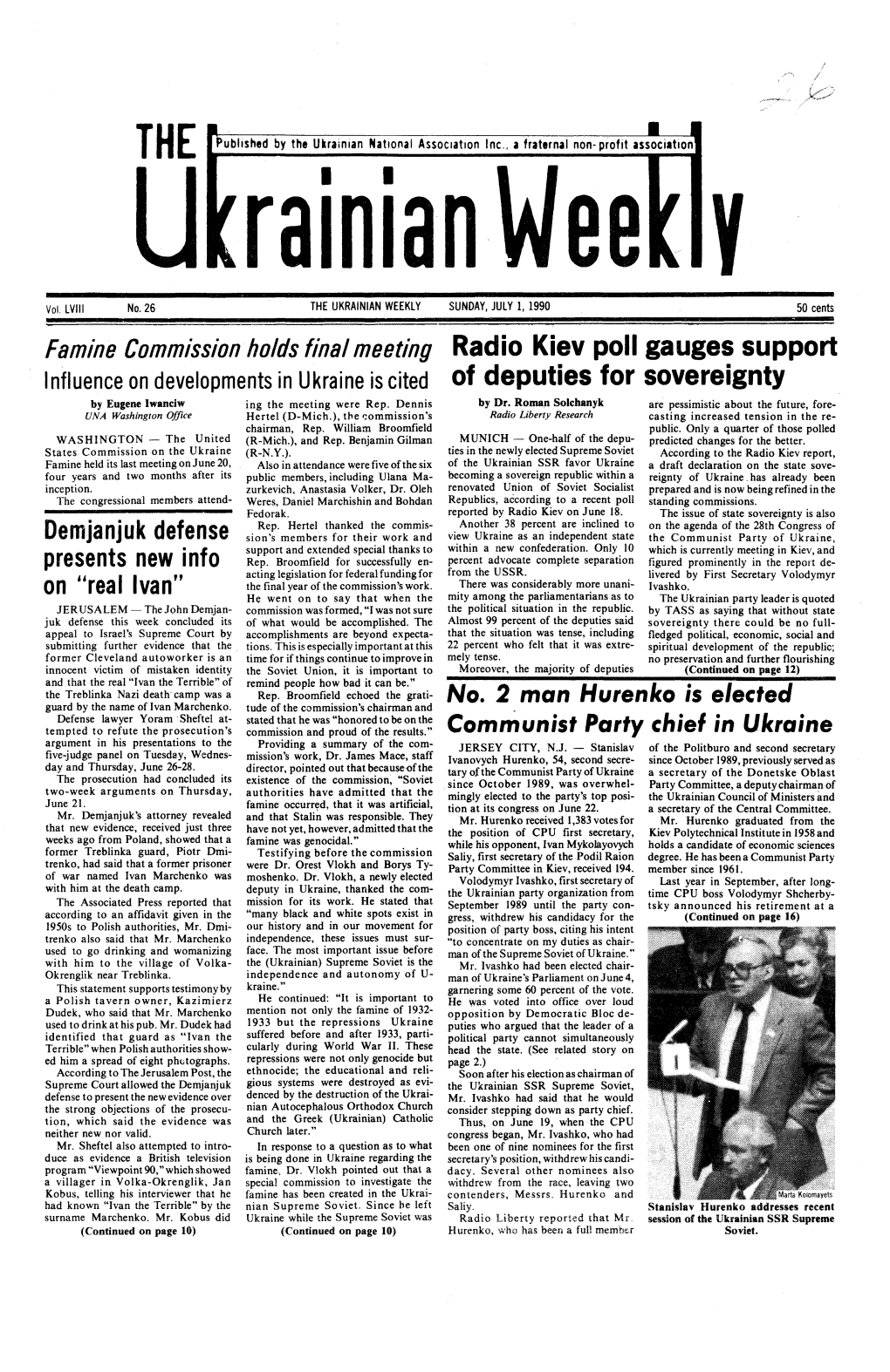 The Ukrainian Weekly 1990, No.26