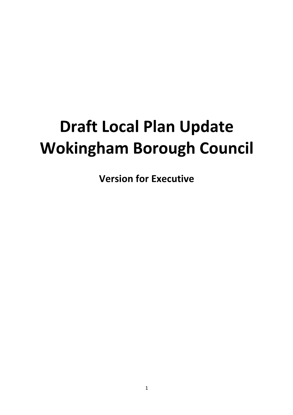 Draft Local Plan Update Wokingham Borough Council
