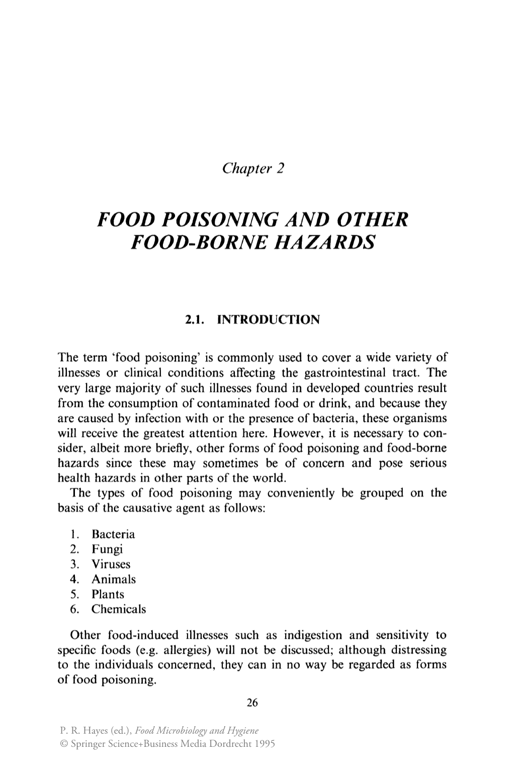 Food Poisoning and Other Food-Borne Hazards