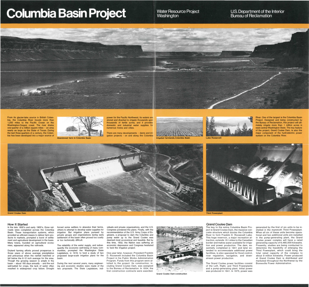 Columbia Basin Project Washington Bureau of Reclamation