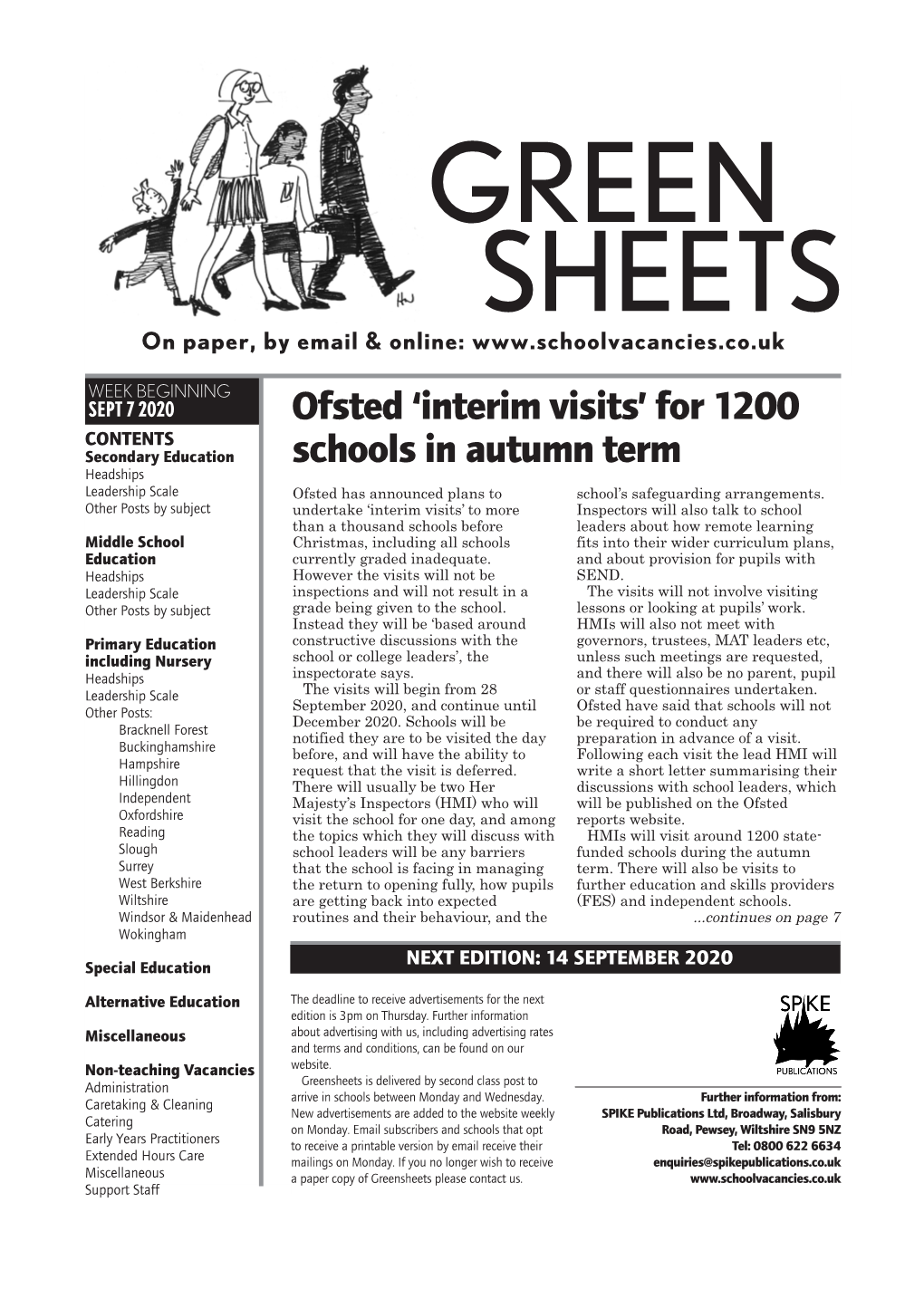 Ofsted 'Interim Visits' for 1200 Schools in Autumn Term