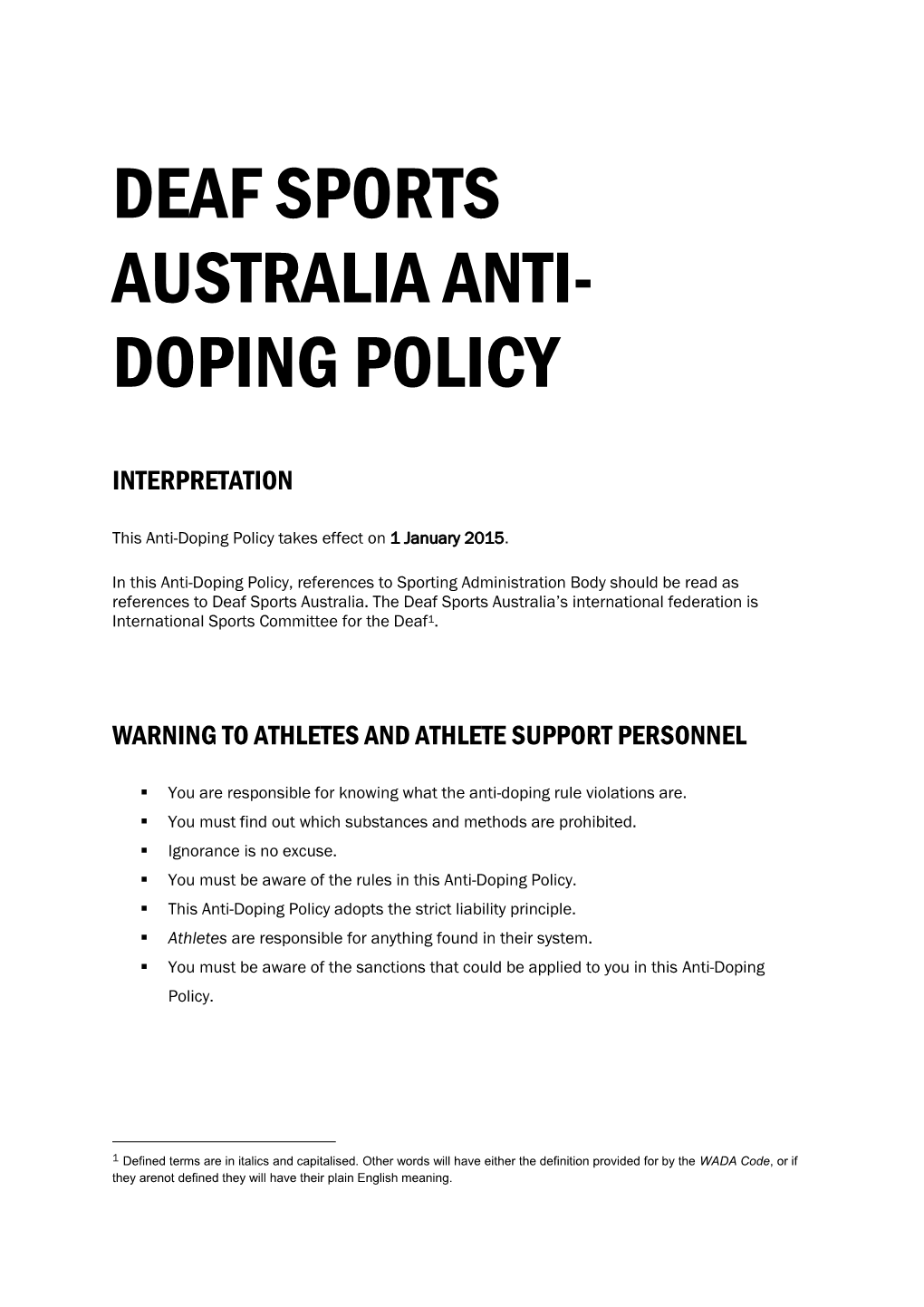 Doping Policy