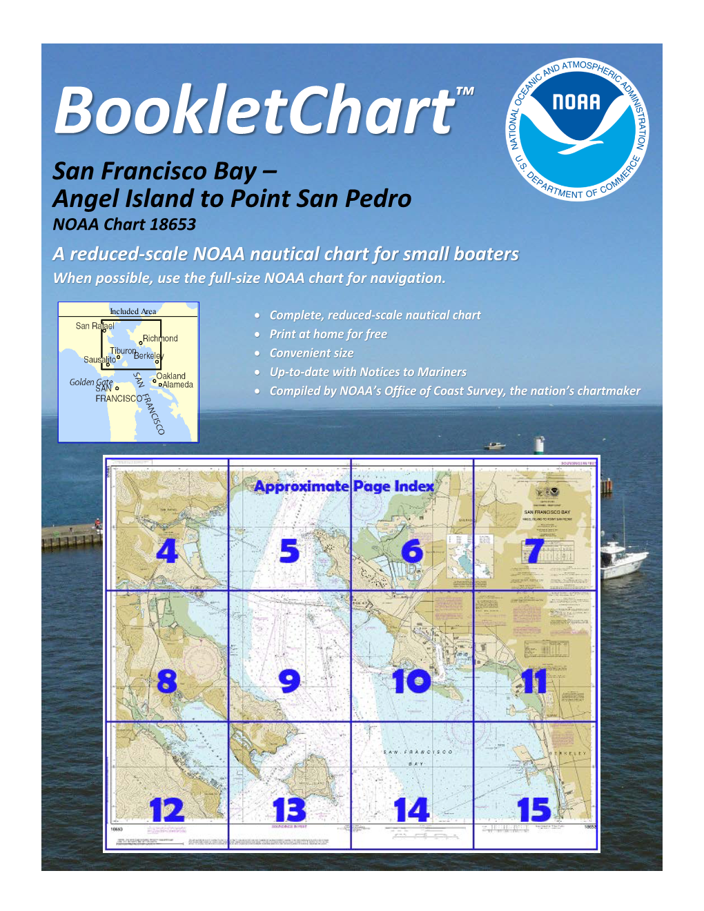 Bookletchart™ San Francisco Bay – Angel Island to Point San Pedro NOAA Chart 18653