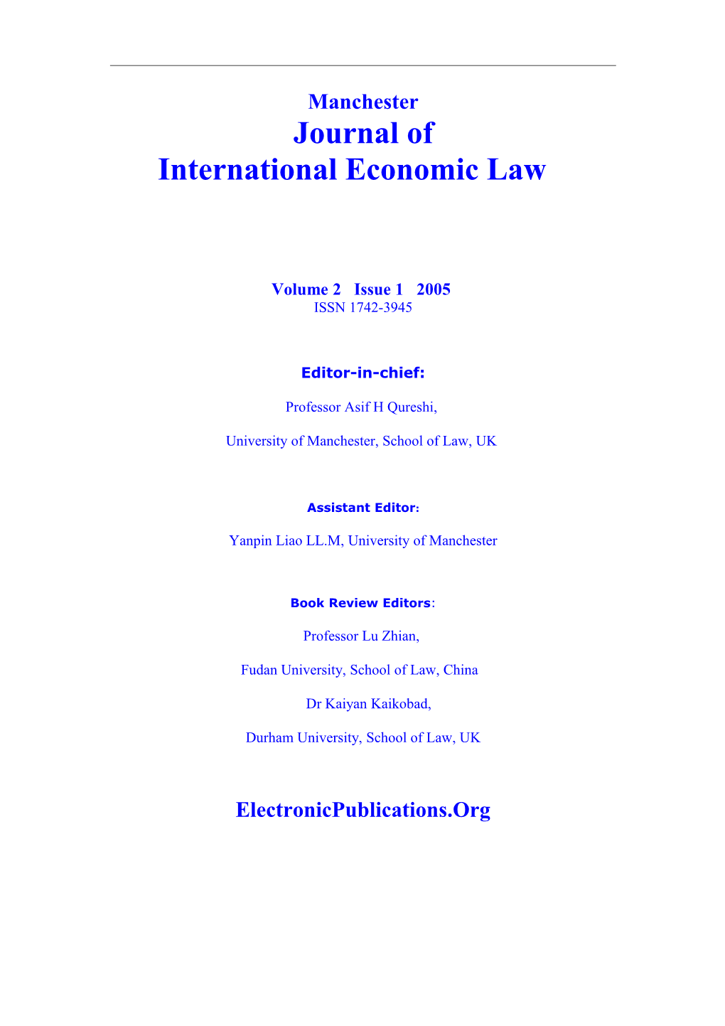 International Economic Law