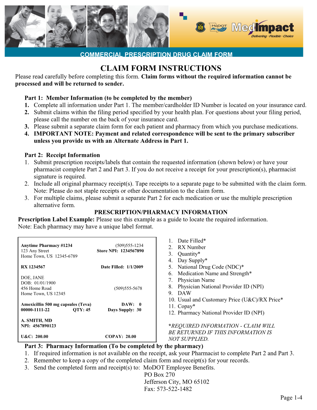 Prescription Drug Claim Form