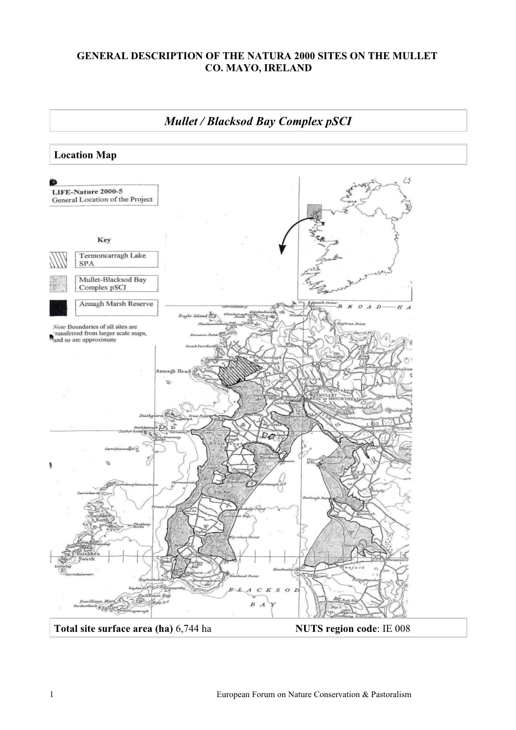 Mullet Natura Sites