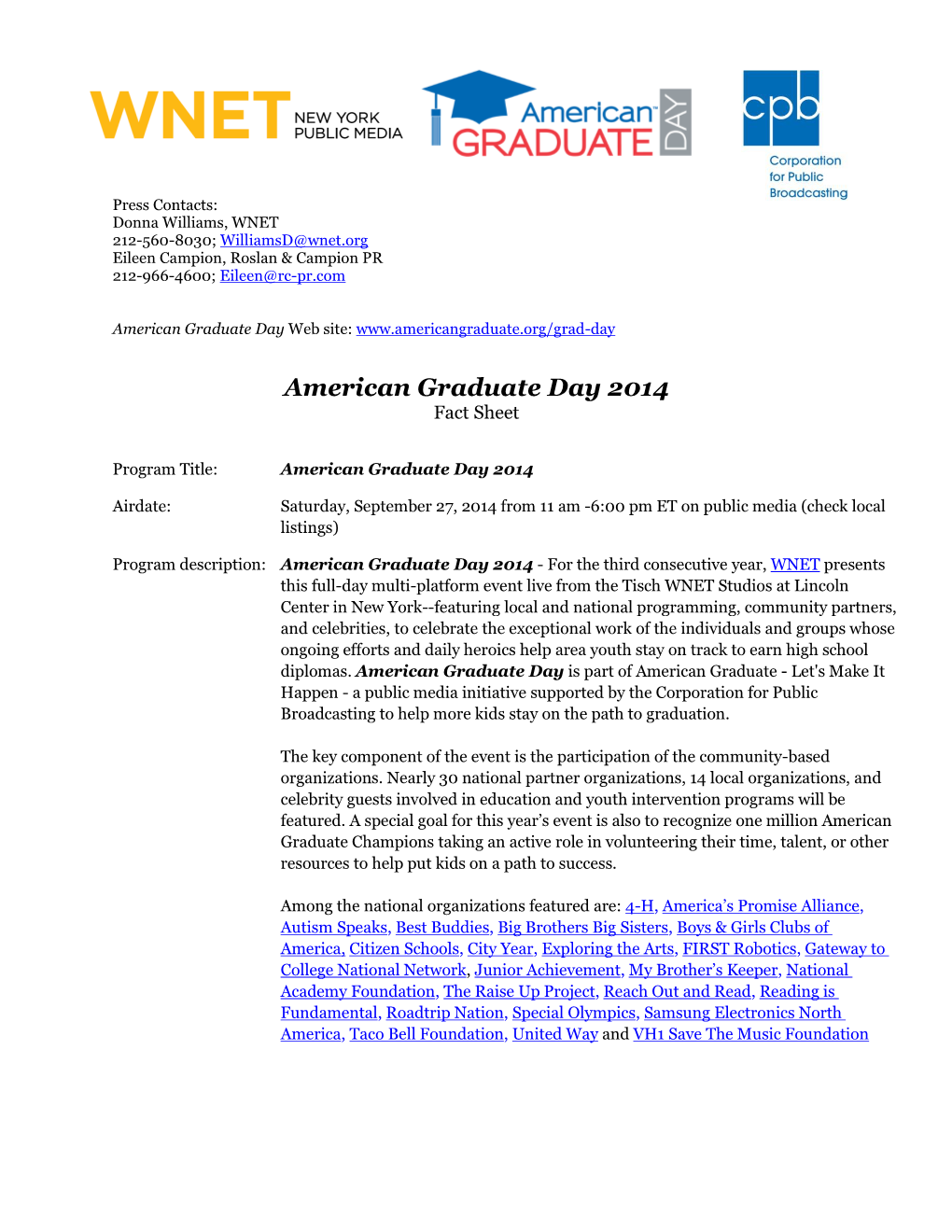 American Graduate Day Fact Sheet