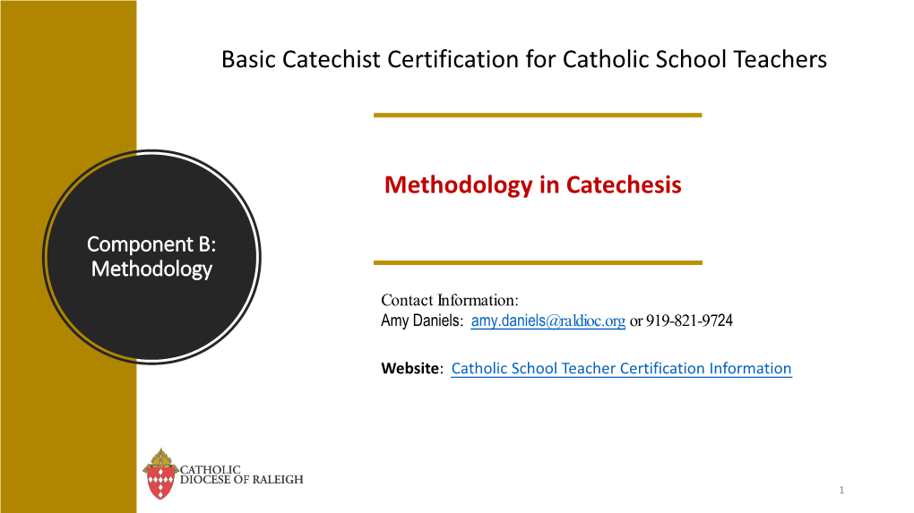 Methodology in Catechesis