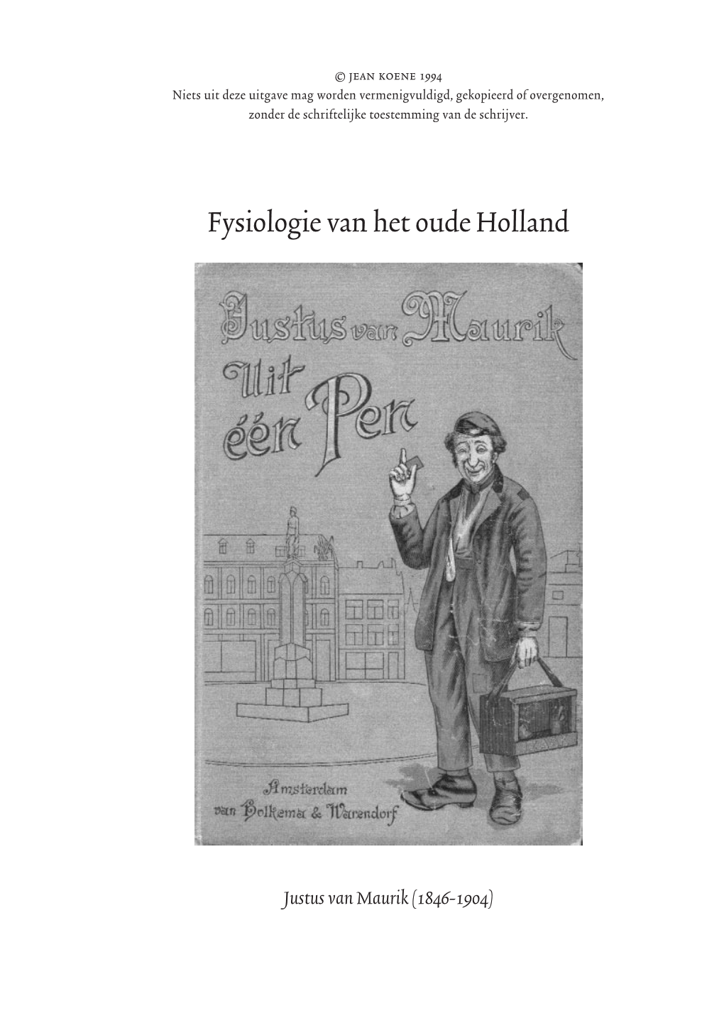 Fysiologie Van Het Oude Holland