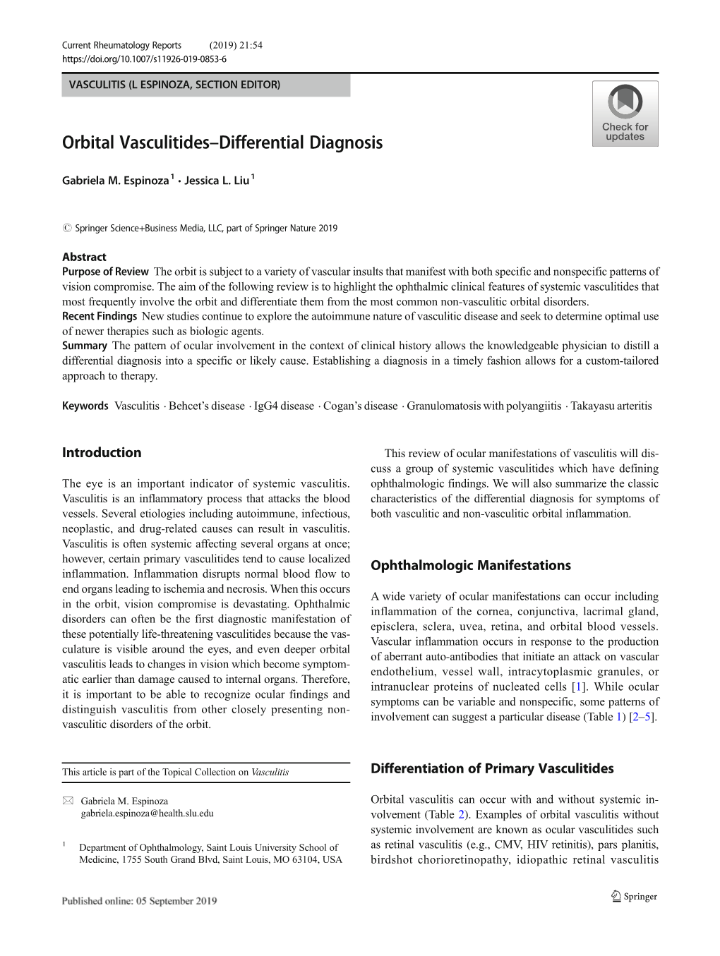 Orbital Vasculitides–Differential Diagnosis