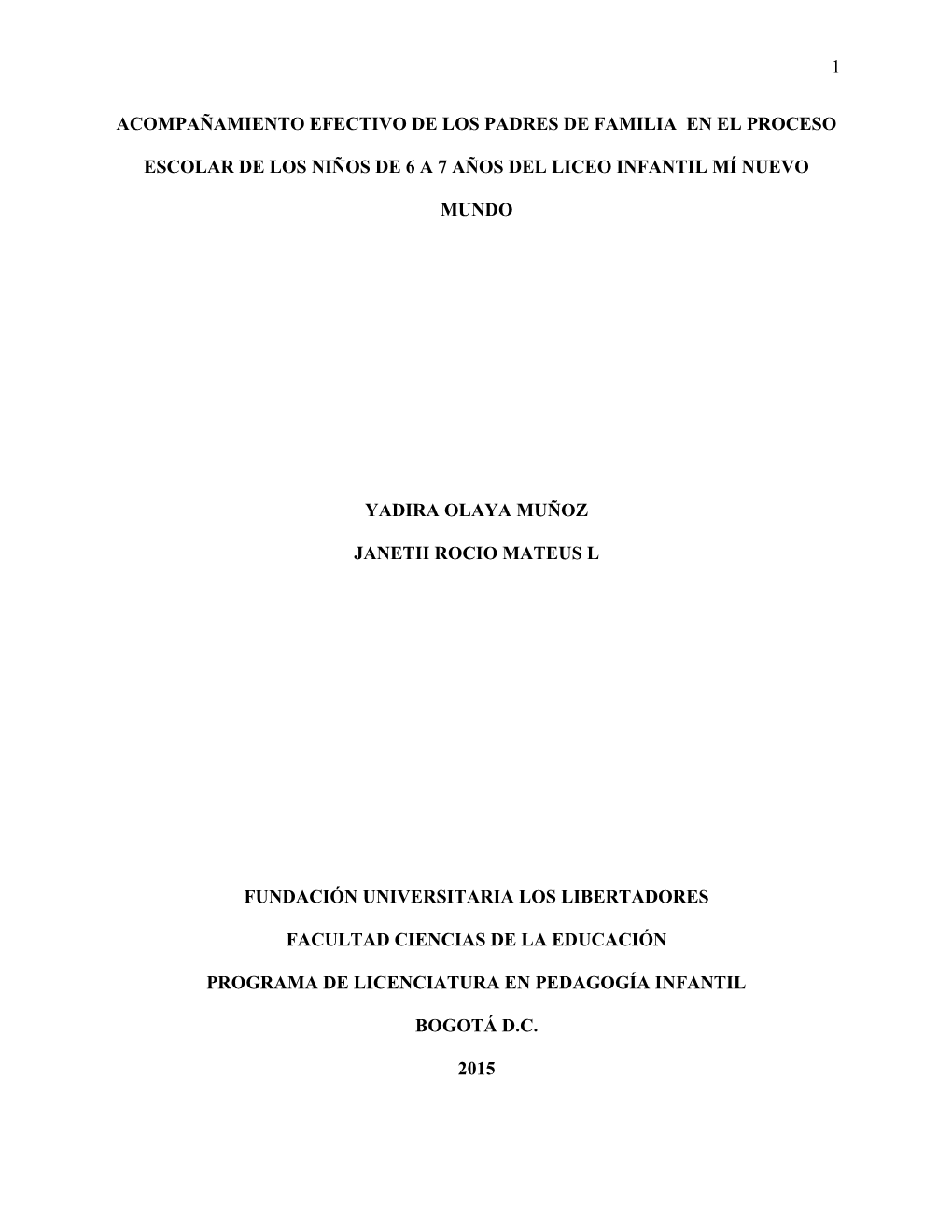 1 Acompañamiento Efectivo De Los Padres De Familia En El