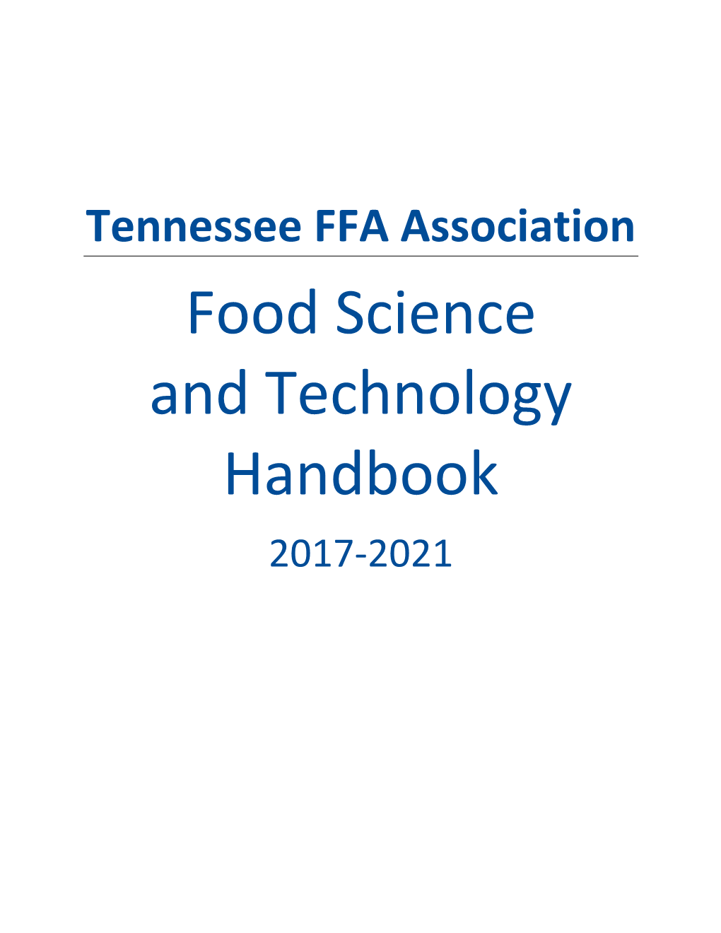 Food Science and Technology Handbook 2017-2021