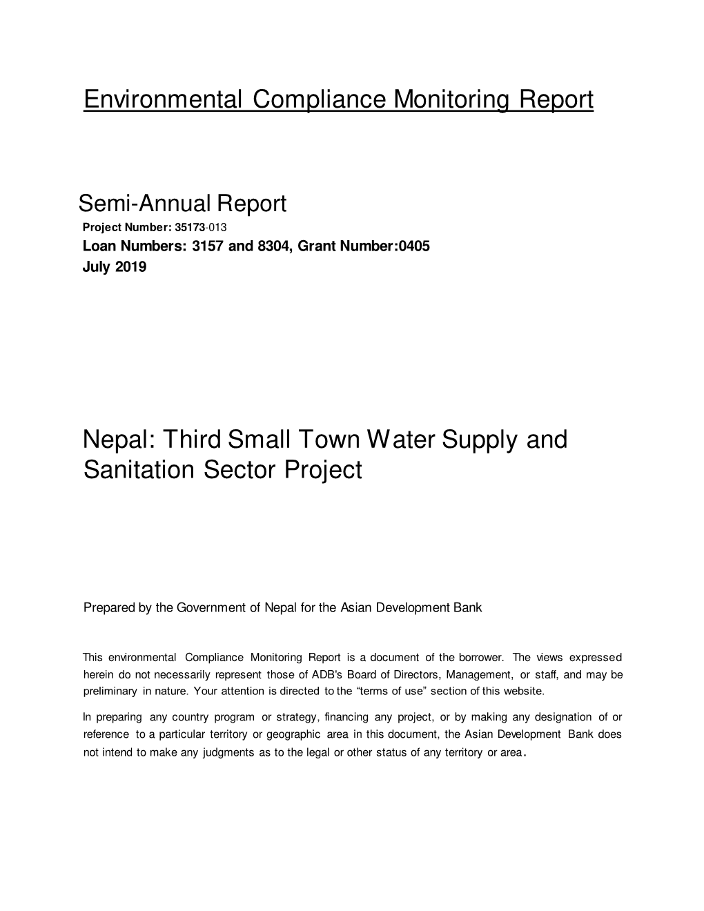 Third Small Towns Water Supply And