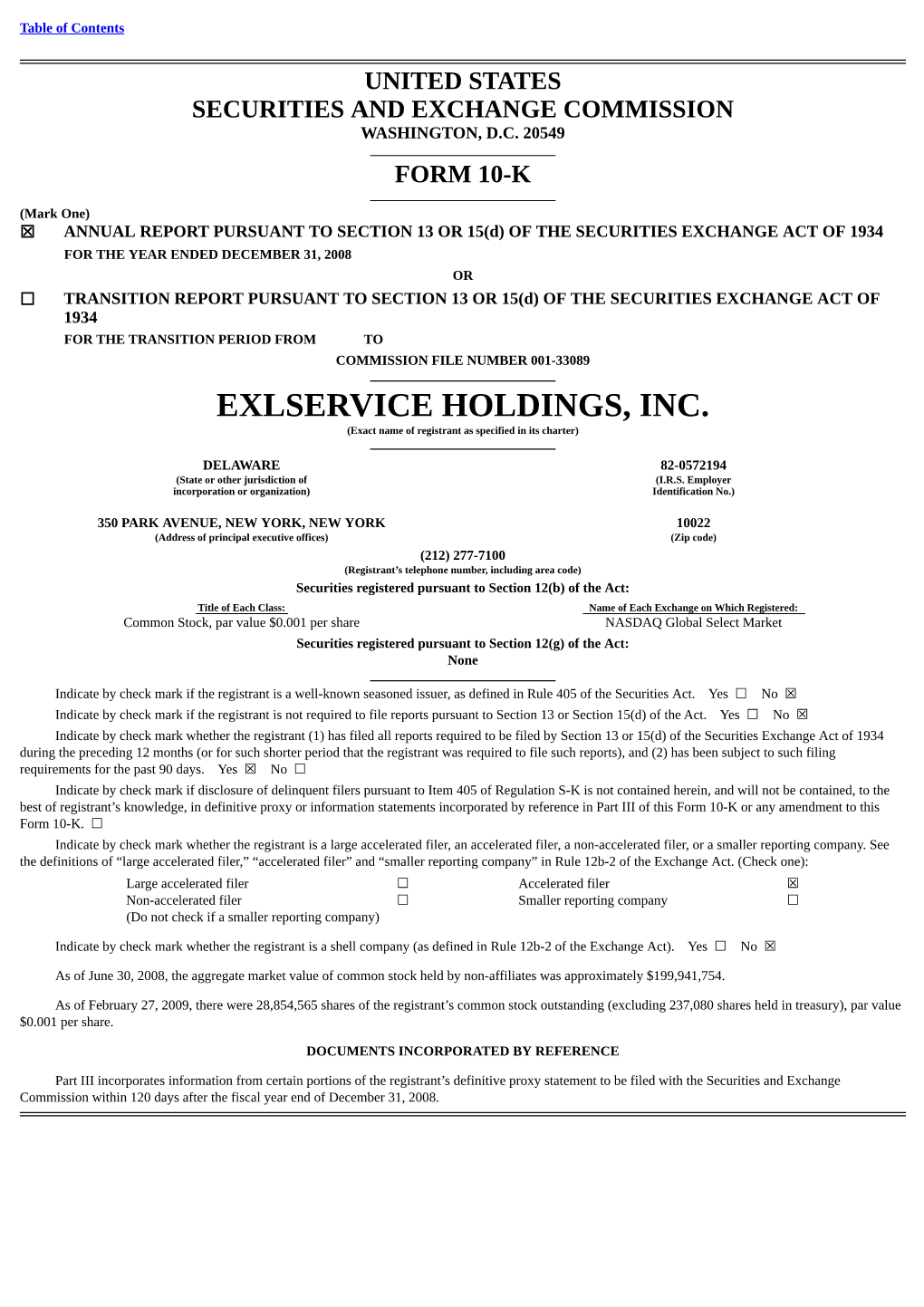 EXLSERVICE HOLDINGS, INC. (Exact Name of Registrant As Specified in Its Charter)