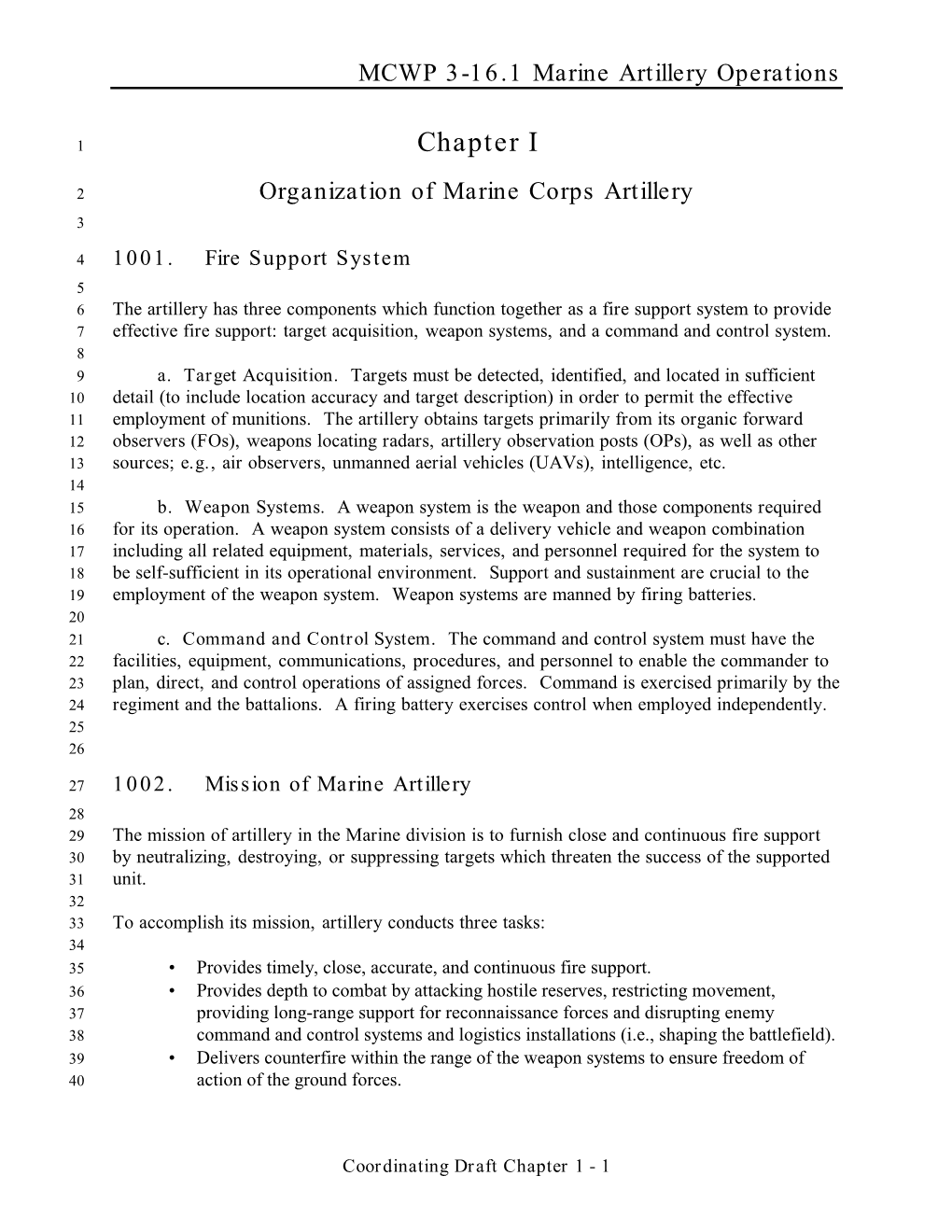 Organization of Marine Corps Artillery 3