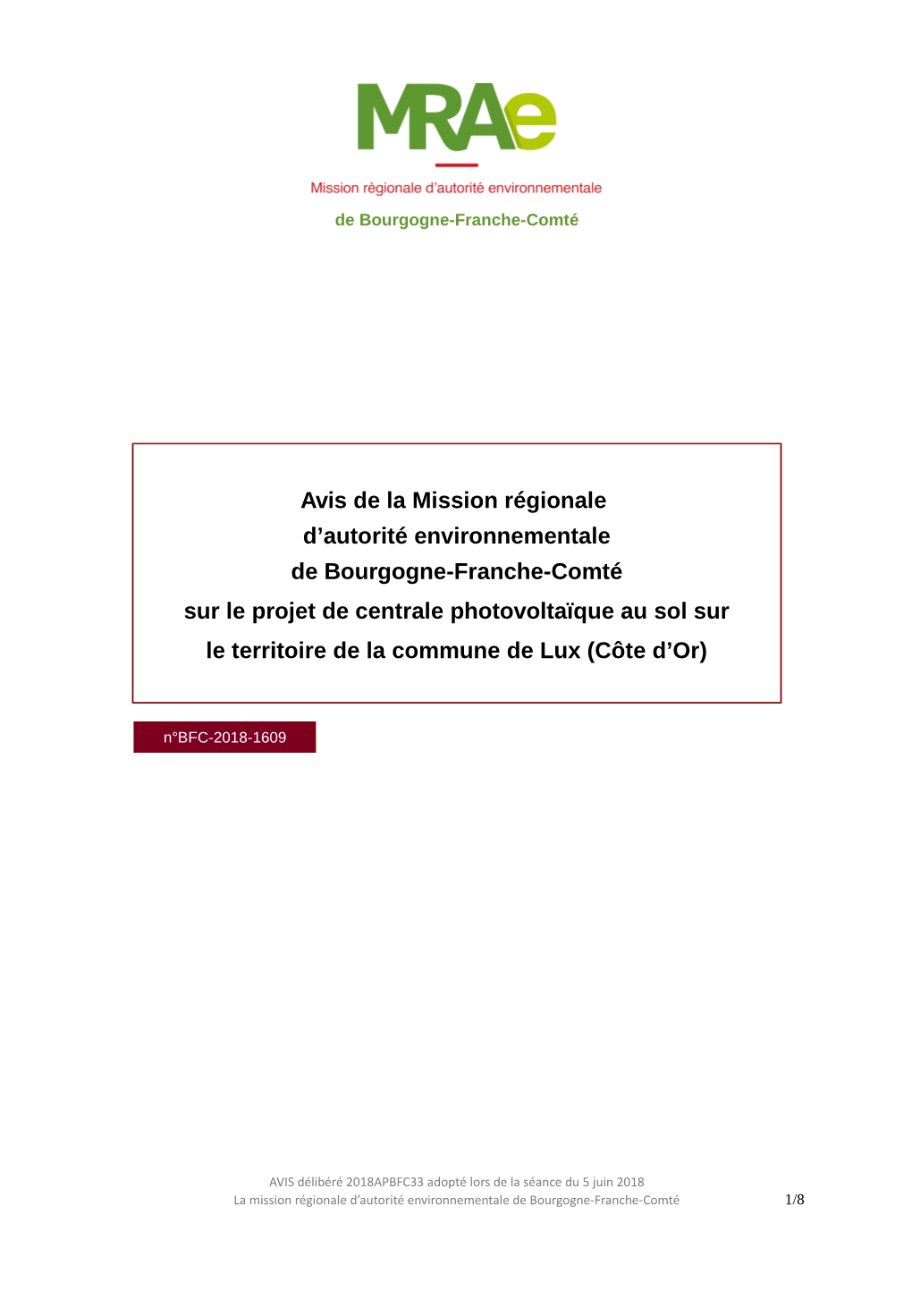 Avis De La Mission Régionale D'autorité Environnementale De Bourgogne