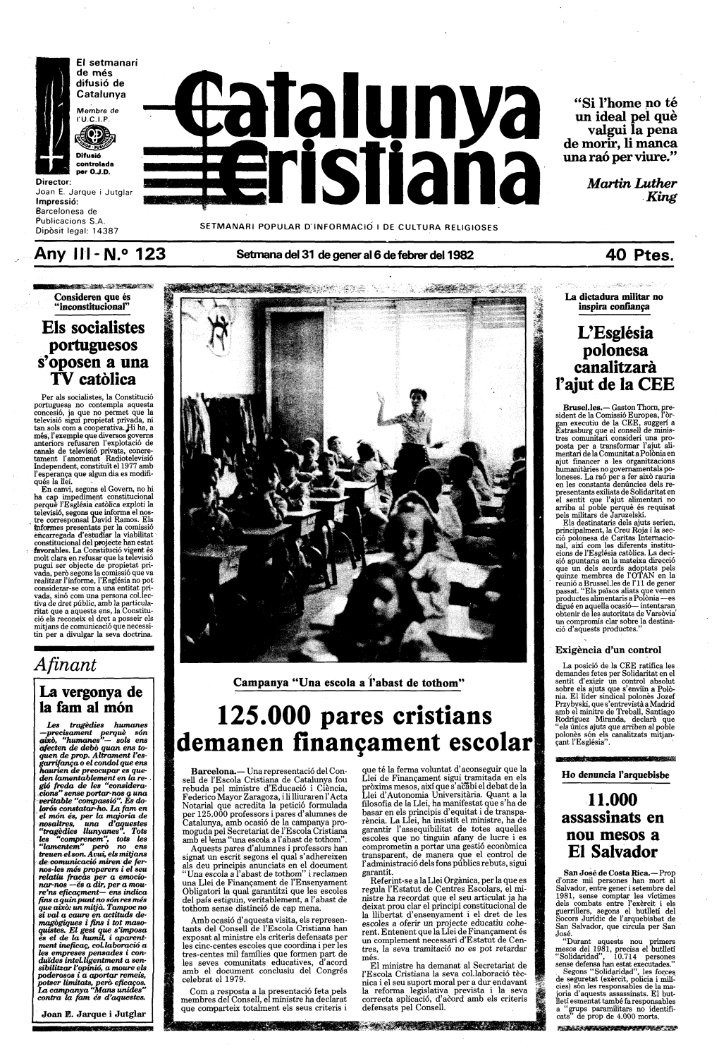 Catalunya Cristiana 0123 [Català] 6 De Febrer De 1982