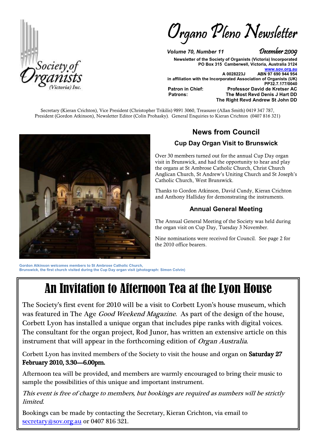 Organo Pleno Newsletter