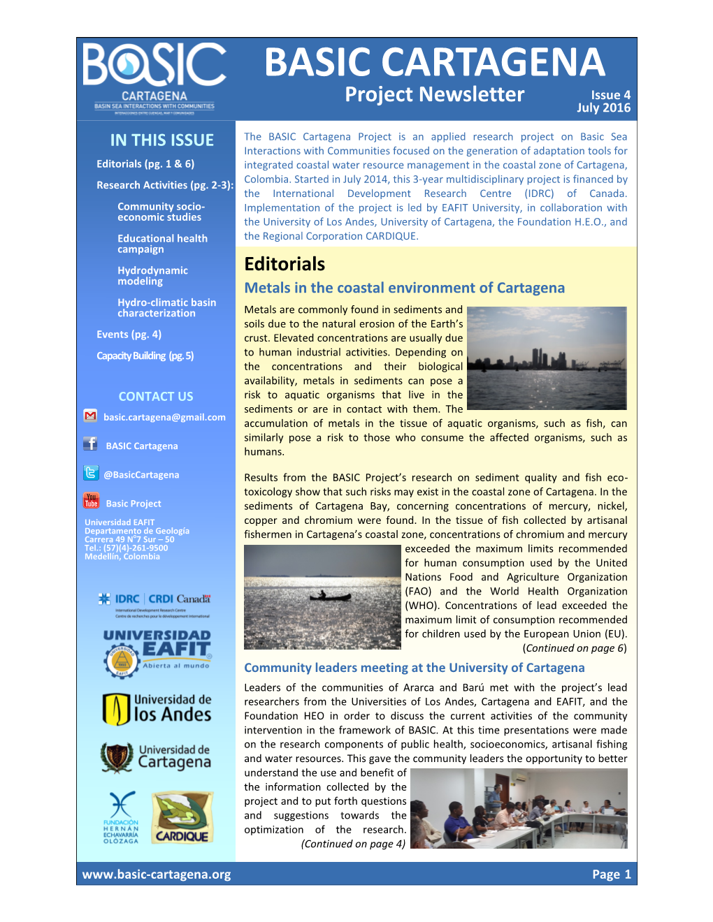 BASIC CARTAGENA Project Newsletter