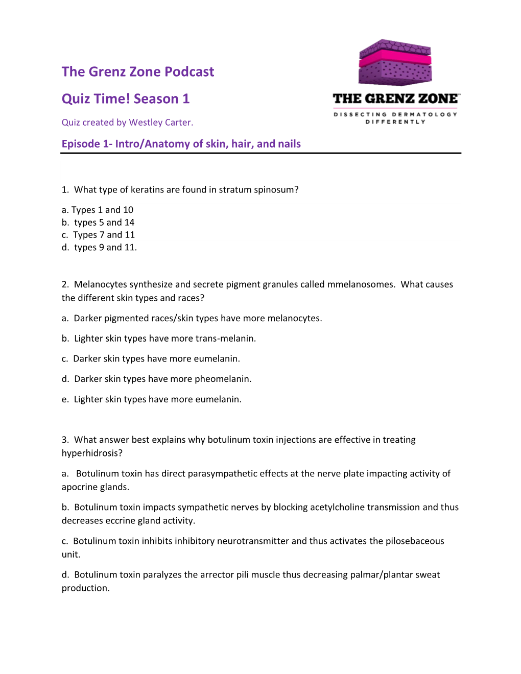 The Grenz Zone Season 1 Quiz (Pdf)