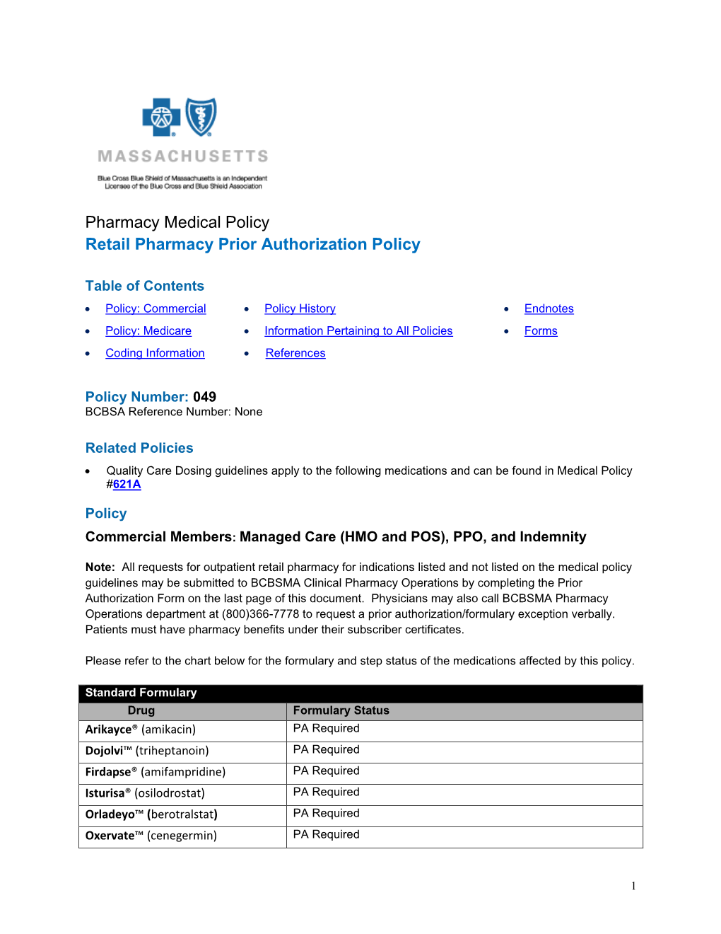 049 Retail Pharmacy Prior Authorization Policy