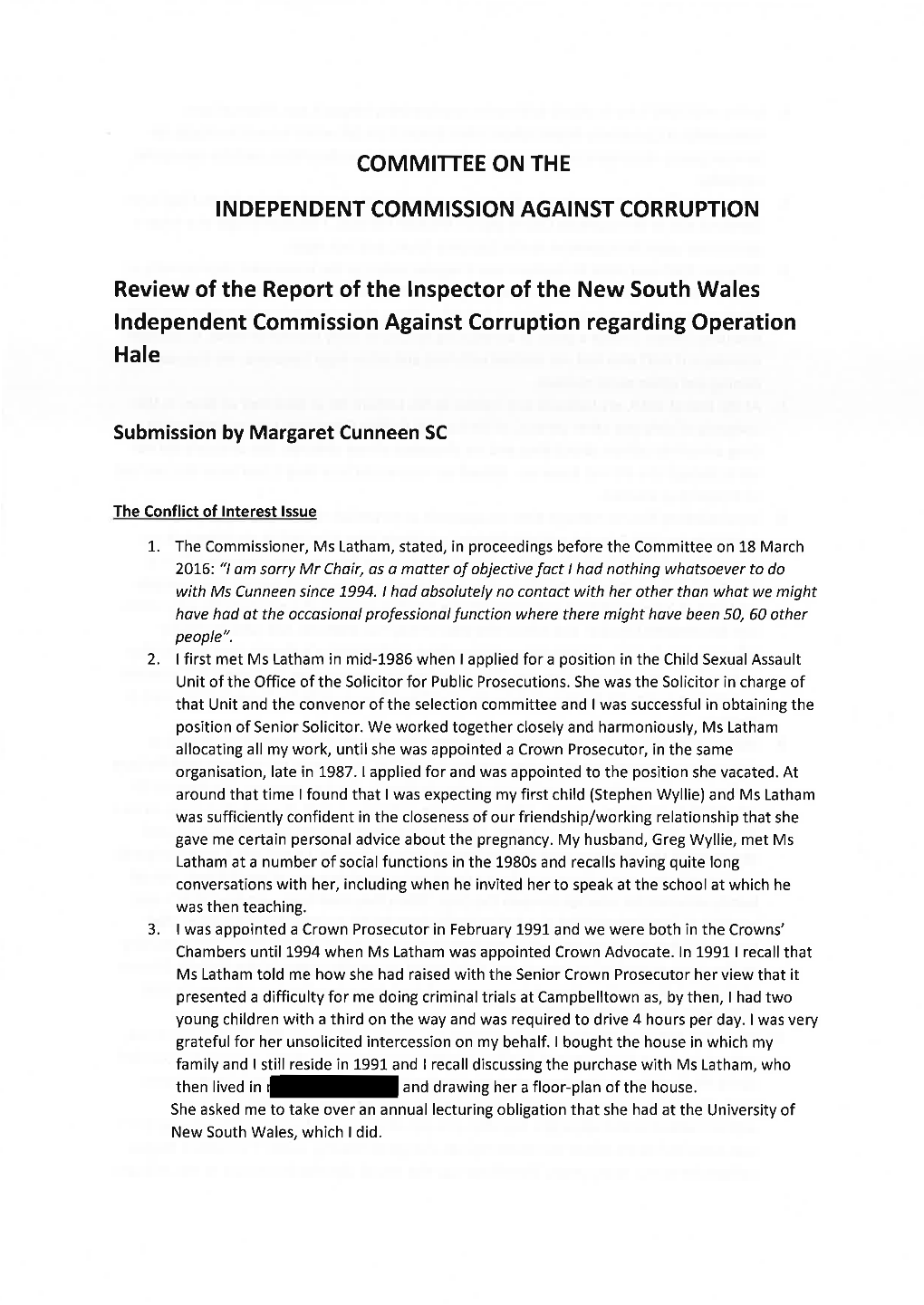 Review of the Report of the Inspector of the New South Wales Independent Commission Against Corruption Regarding Operation Hale
