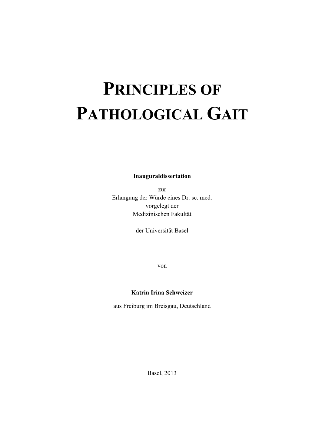 Principles of Pathological Gait