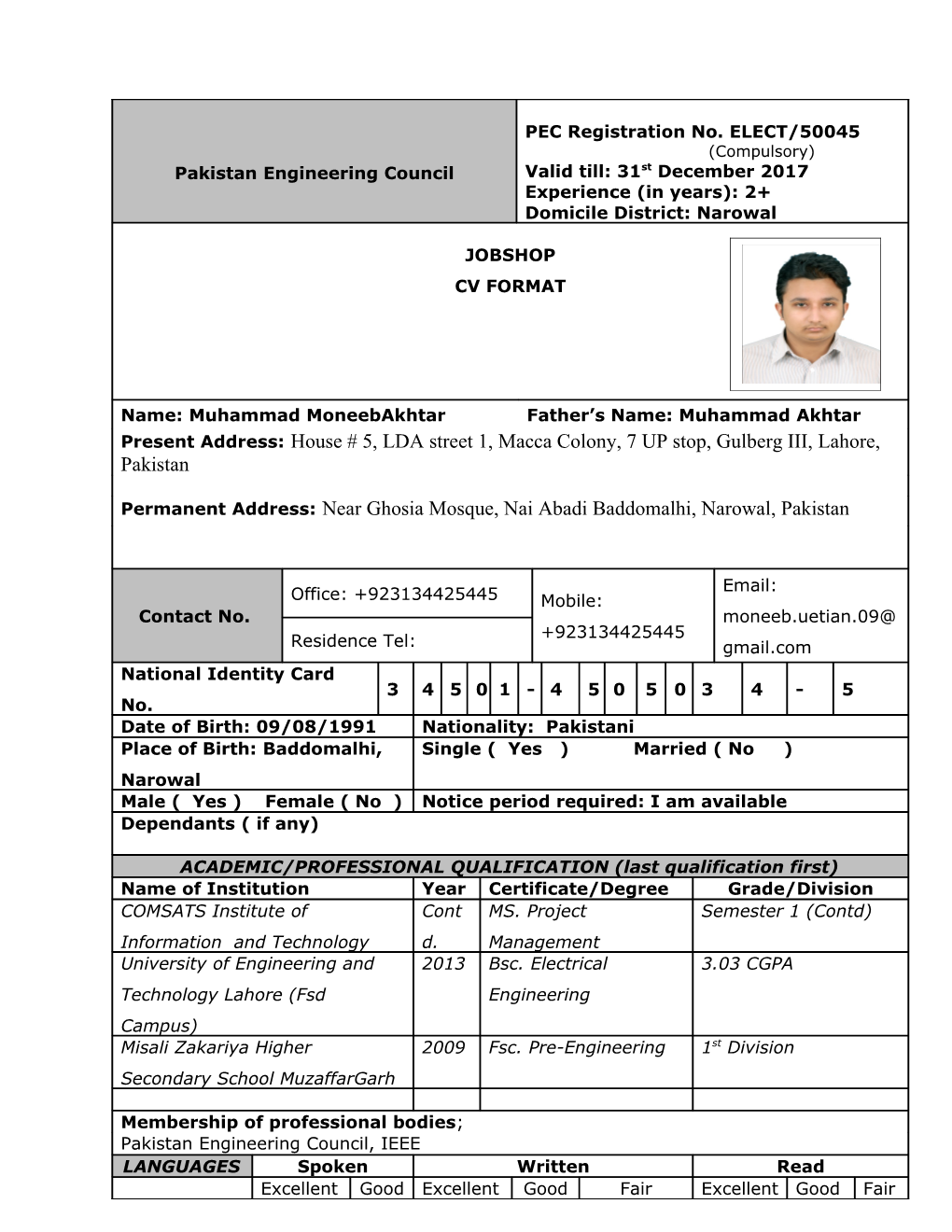 Present/Most Recent Employment s25