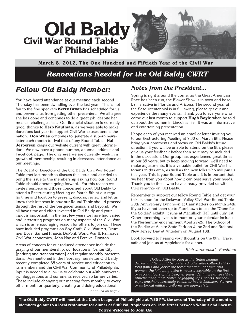 Old Baldy Civil War Round Table of Philadelphia