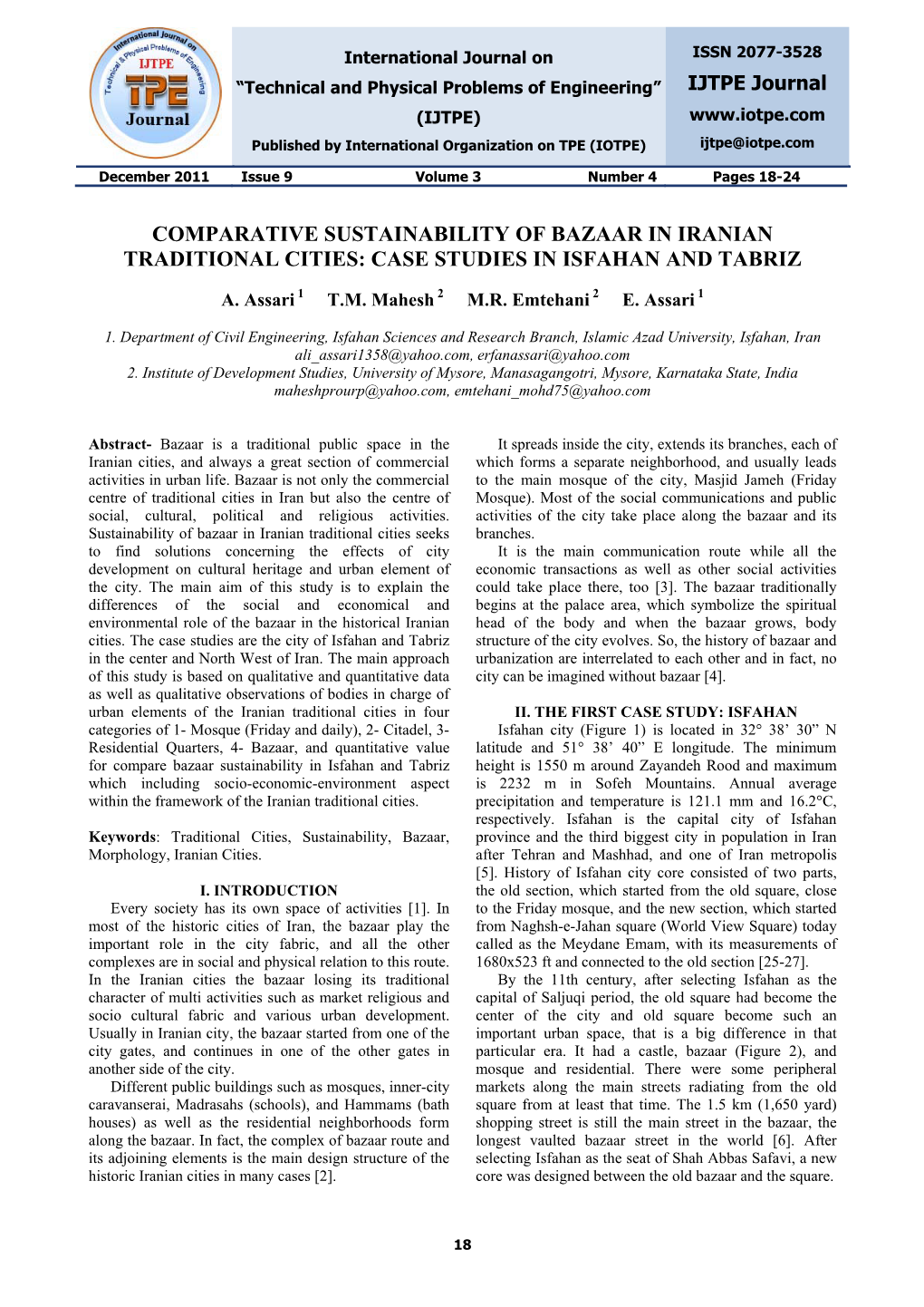 Case Studies in Isfahan and Tabriz