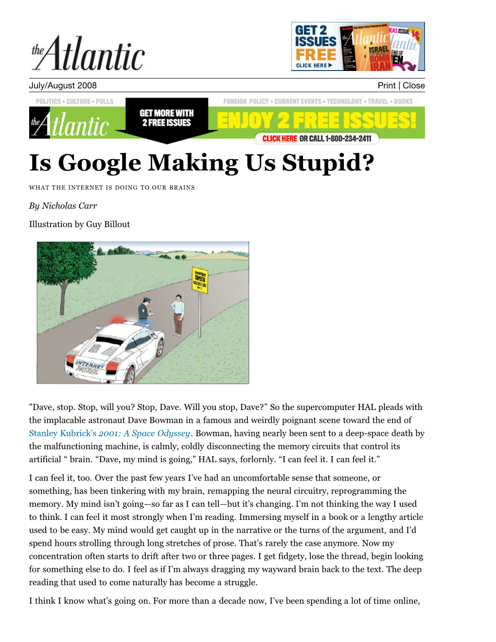 Is Google Making Us Stupid?