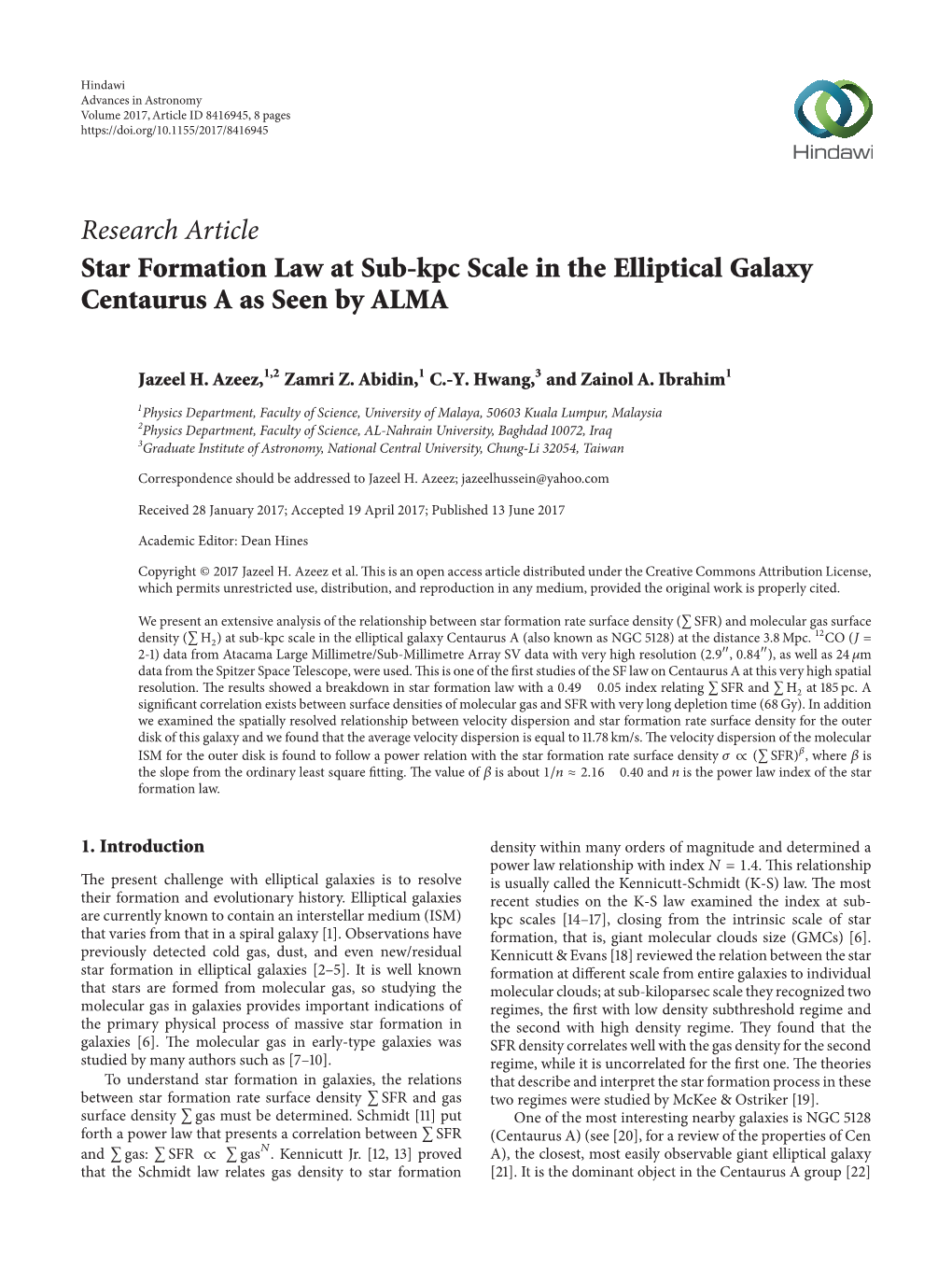 Star Formation Law at Sub-Kpc Scale in the Elliptical Galaxy Centaurus a As Seen by ALMA