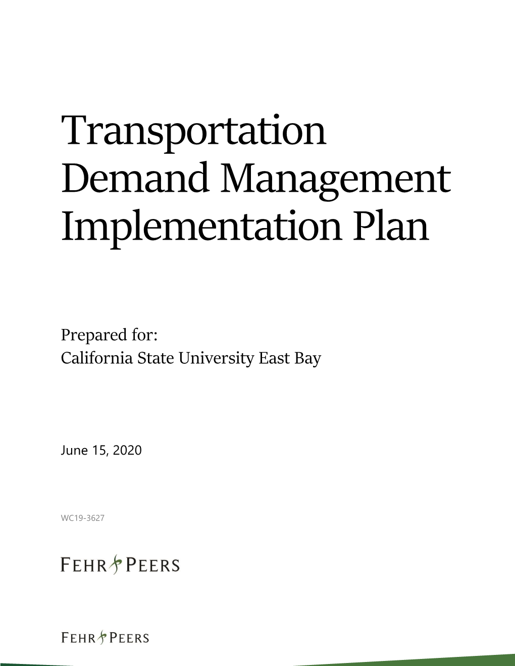 Transportation Demand Management Study 2020 (TDM)