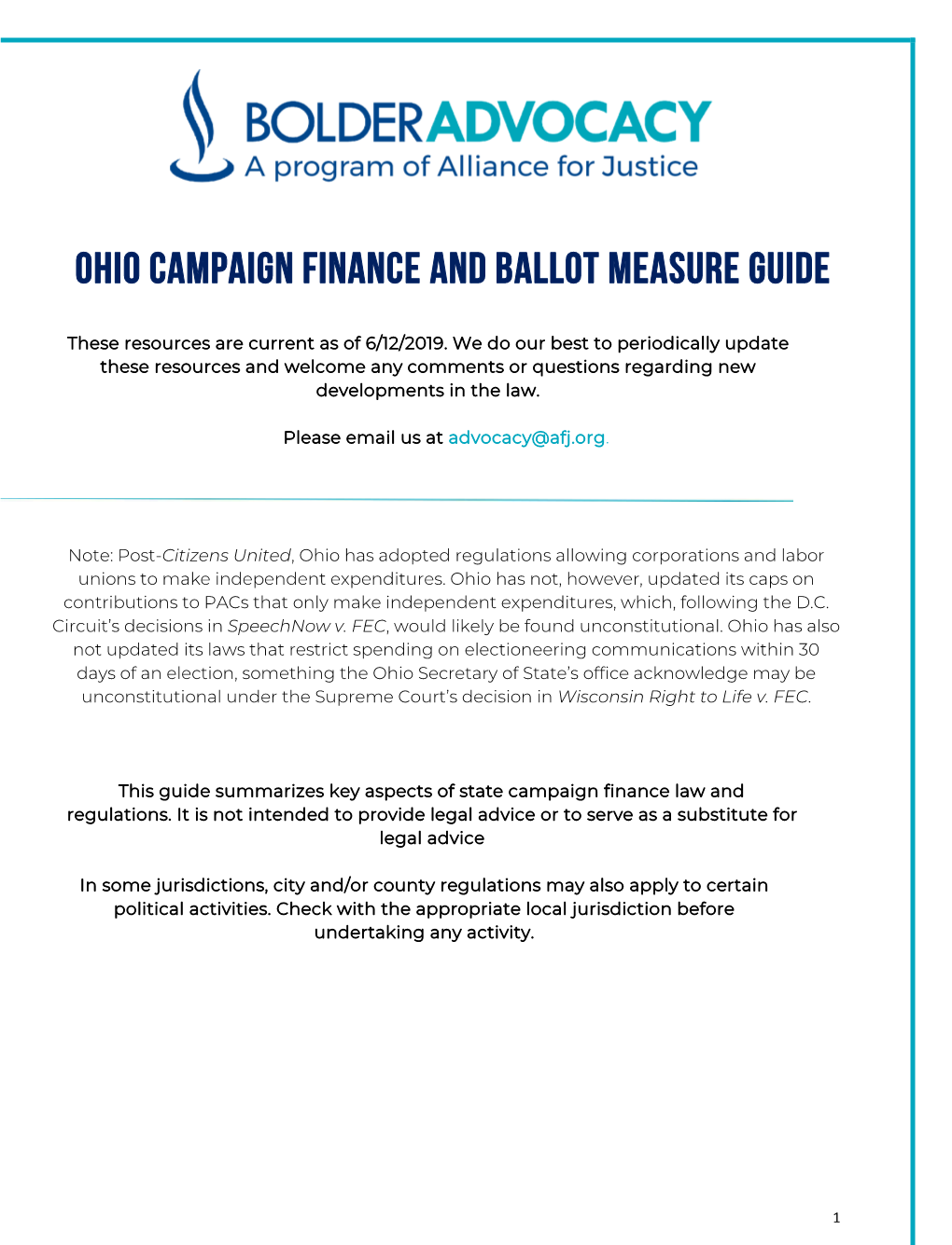 Ohio Campaign Finance and Ballot Measure Guide